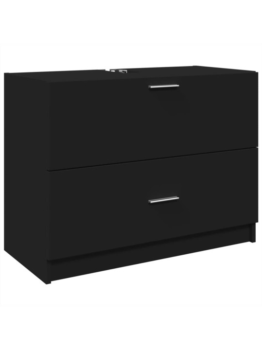 Skříňka pod umyvadlo černá 78 x 37 x 59 cm kompozitní dřevo