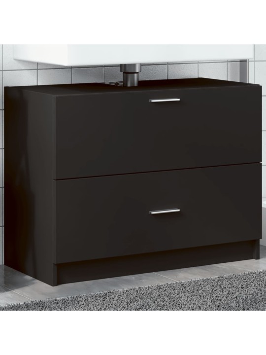 Skříňka pod umyvadlo černá 78 x 37 x 59 cm kompozitní dřevo