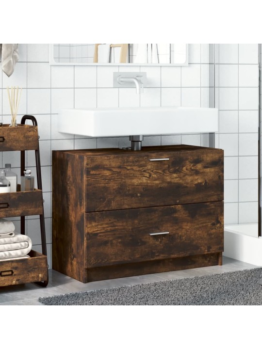 Skříňka pod umyvadlo kouřový dub 78x37x59 cm kompozitní dřevo