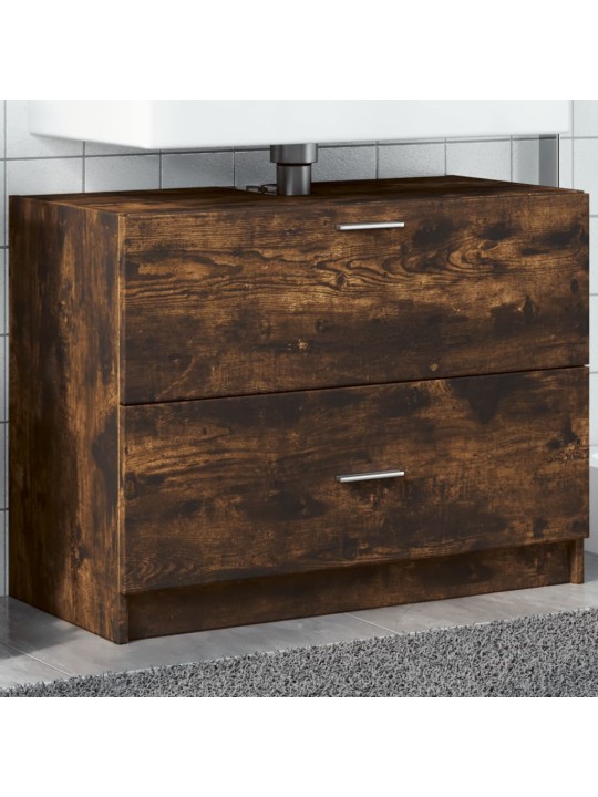 Skříňka pod umyvadlo kouřový dub 78x37x59 cm kompozitní dřevo