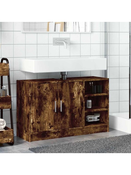 Skříňka pod umyvadlo kouřový dub 90x29x55 cm kompozitní dřevo