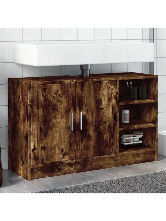 Skříňka pod umyvadlo kouřový dub 90x29x55 cm kompozitní dřevo