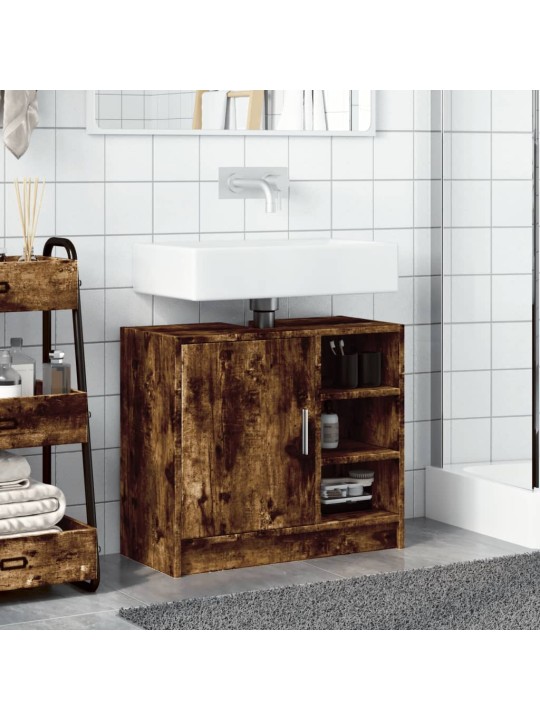 Skříňka pod umyvadlo kouřový dub 63x29x55 cm kompozitní dřevo