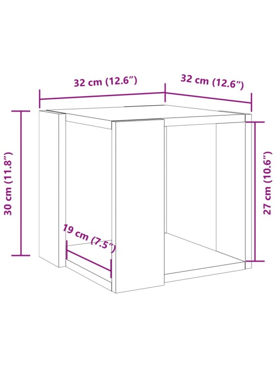 Konferenční stolek betonově šedý 32x32x30 cm kompozitní dřevo