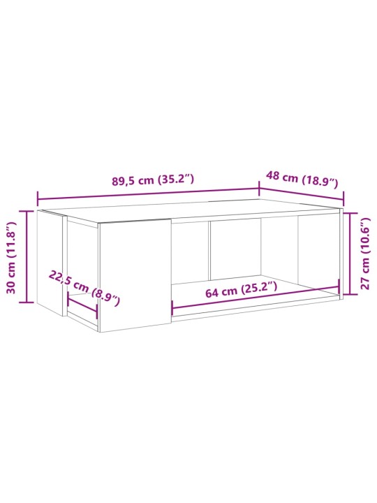 Konferenční stolek kouřový dub 89,5x48x30 cm kompozitní dřevo
