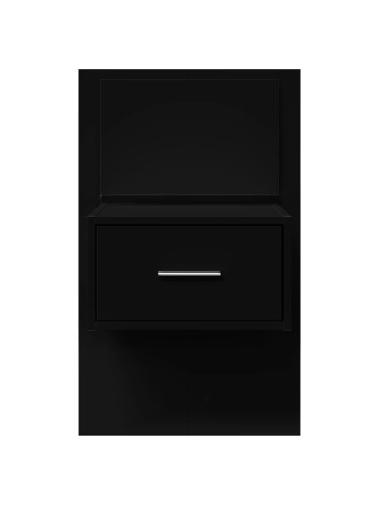 Nástěnné noční stolky s LED osvětlením 2 ks černé