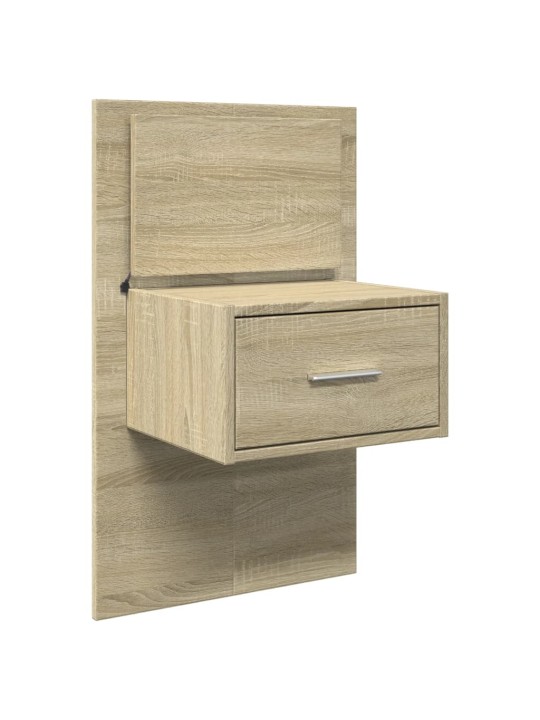 Nástěnný noční stolek s LED osvětlením dub sonoma