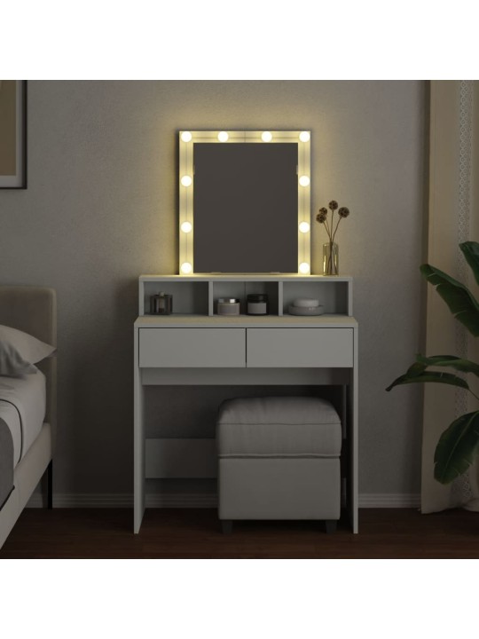 Toaletní stolek s LED bílý 80 x 41 x 144,5 cm