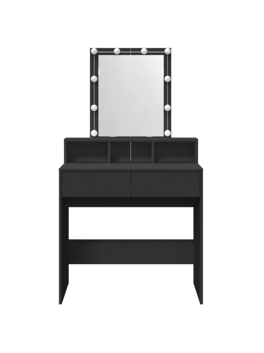 Toaletní stolek s LED černý 80 x 41 x 144,5 cm