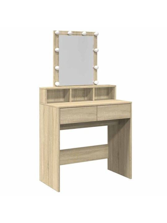 Toaletní stolek s led dub sonoma 80 x 41 x 144,5 cm