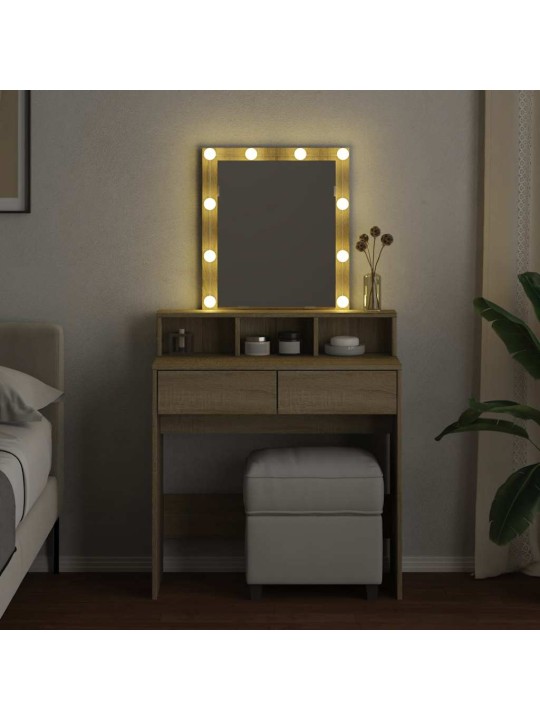Toaletní stolek s led dub sonoma 80 x 41 x 144,5 cm