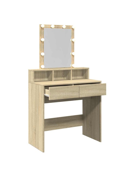 Toaletní stolek s led dub sonoma 80 x 41 x 144,5 cm