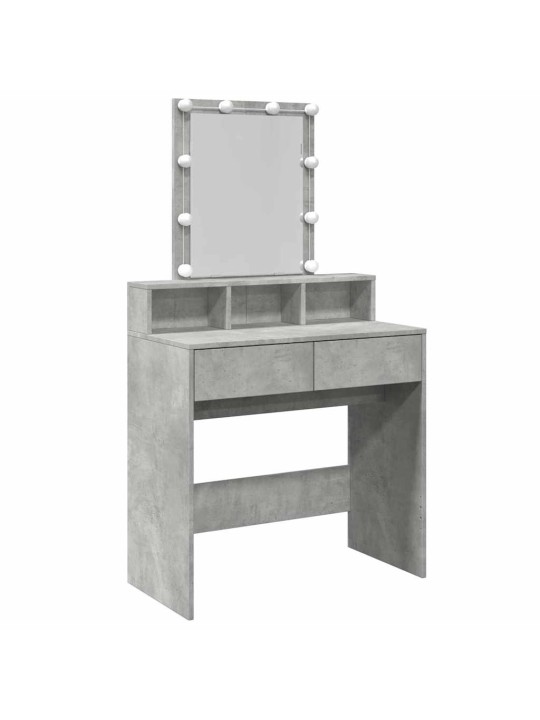 Toaletní stolek s led betonově šedý 80 x 41 x 144,5 cm