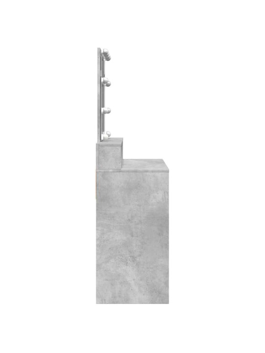 Toaletní stolek s led betonově šedý 80 x 41 x 144,5 cm