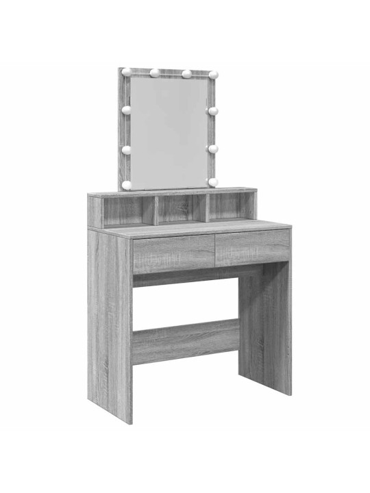 Toaletní stolek s led šedý sonoma 80 x 41 x 144,5 cm