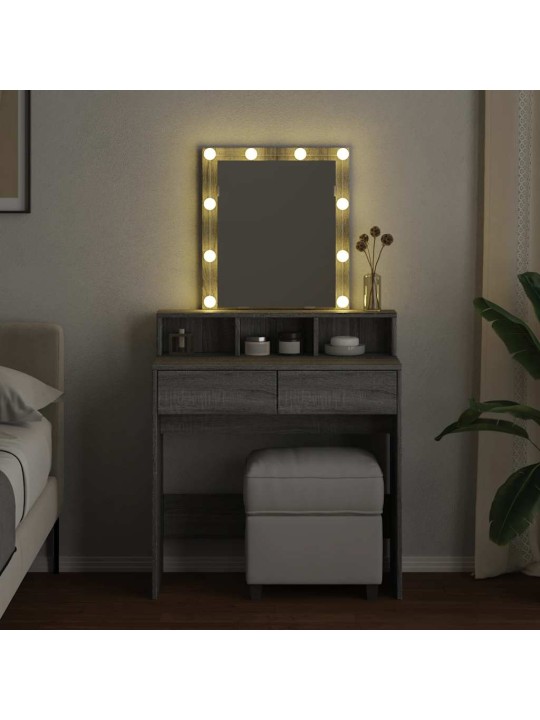 Toaletní stolek s led šedý sonoma 80 x 41 x 144,5 cm