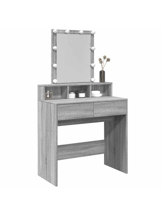 Toaletní stolek s led šedý sonoma 80 x 41 x 144,5 cm