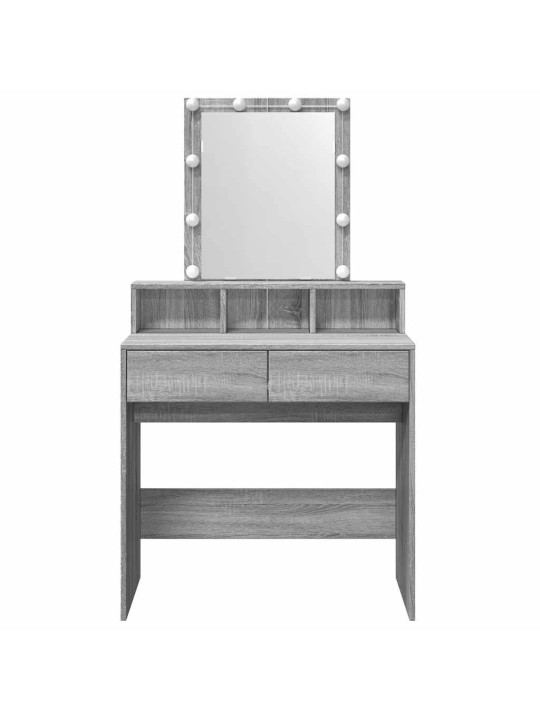 Toaletní stolek s led šedý sonoma 80 x 41 x 144,5 cm
