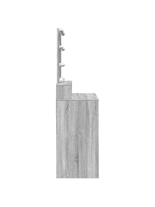 Toaletní stolek s led šedý sonoma 80 x 41 x 144,5 cm