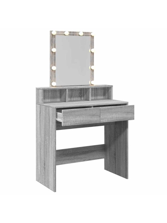 Toaletní stolek s led šedý sonoma 80 x 41 x 144,5 cm