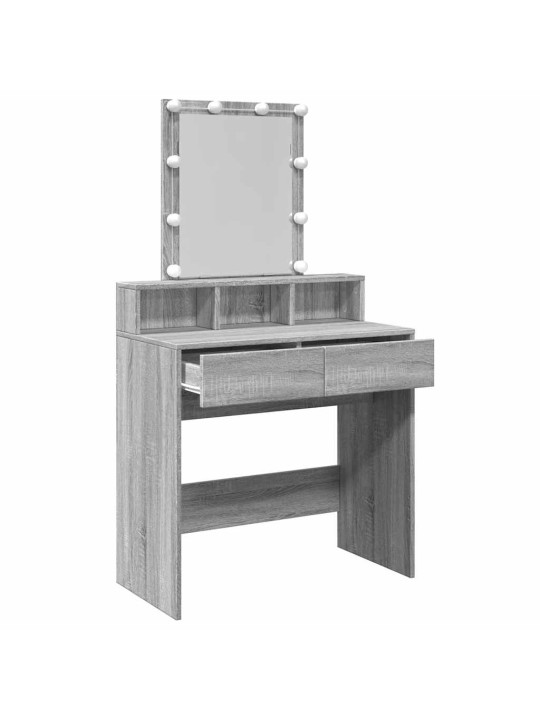 Toaletní stolek s led šedý sonoma 80 x 41 x 144,5 cm