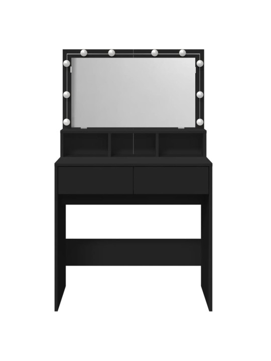 Toaletní stolek s LED černý 80 x 41 x 134,5 cm