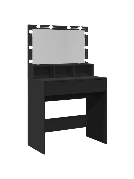 Toaletní stolek s LED černý 80 x 41 x 134,5 cm