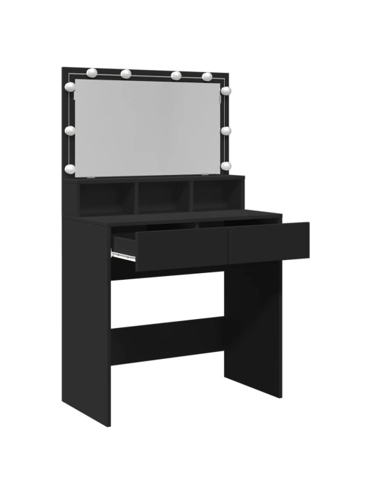 Toaletní stolek s LED černý 80 x 41 x 134,5 cm