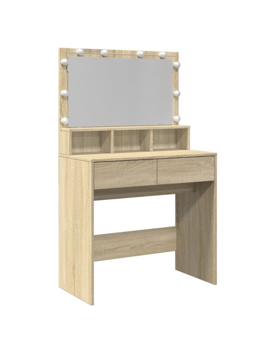 Toaletní stolek s led dub sonoma 80 x 41 x 134,5 cm