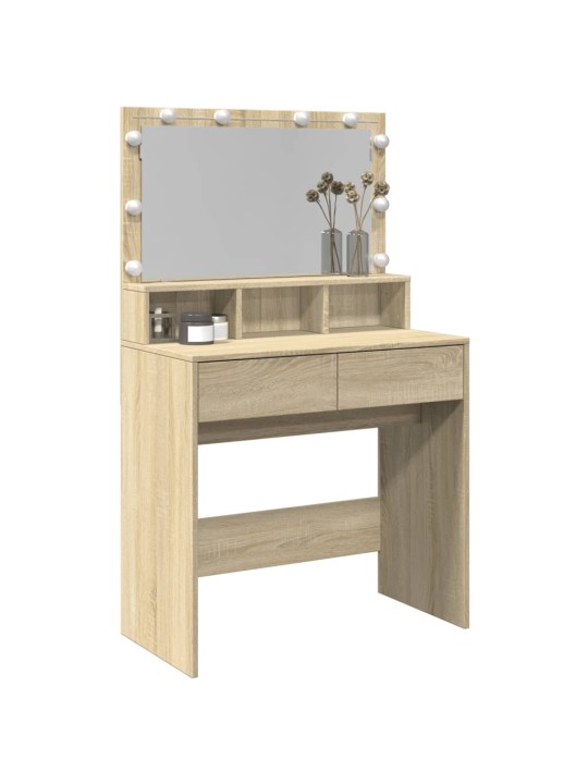 Toaletní stolek s led dub sonoma 80 x 41 x 134,5 cm