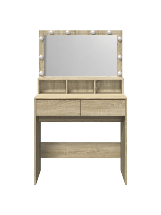 Toaletní stolek s led dub sonoma 80 x 41 x 134,5 cm