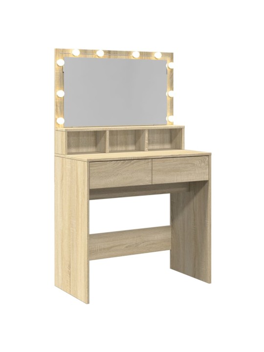 Toaletní stolek s led dub sonoma 80 x 41 x 134,5 cm
