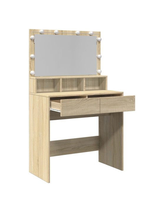 Toaletní stolek s led dub sonoma 80 x 41 x 134,5 cm