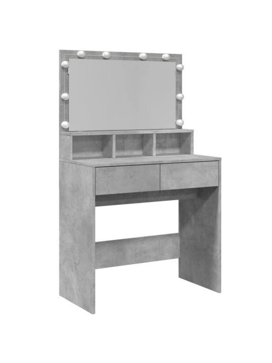 Toaletní stolek s led betonově šedý 80 x 41 x 134,5 cm