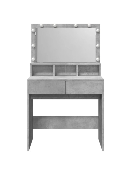 Toaletní stolek s led betonově šedý 80 x 41 x 134,5 cm