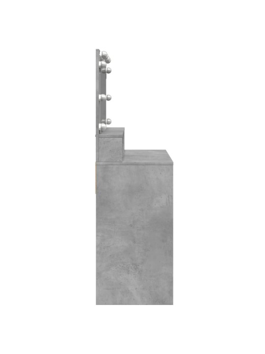 Toaletní stolek s led betonově šedý 80 x 41 x 134,5 cm