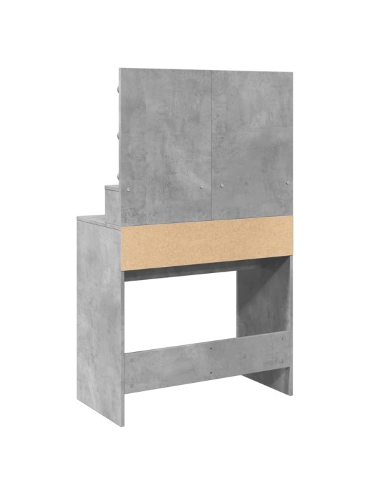 Toaletní stolek s led betonově šedý 80 x 41 x 134,5 cm