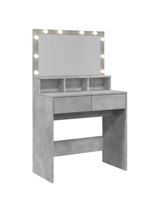 Toaletní stolek s led betonově šedý 80 x 41 x 134,5 cm
