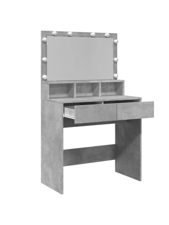 Toaletní stolek s led betonově šedý 80 x 41 x 134,5 cm