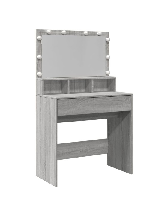 Toaletní stolek s led šedý sonoma 80 x 41 x 134,5 cm