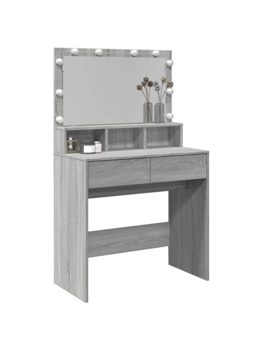 Toaletní stolek s led šedý sonoma 80 x 41 x 134,5 cm