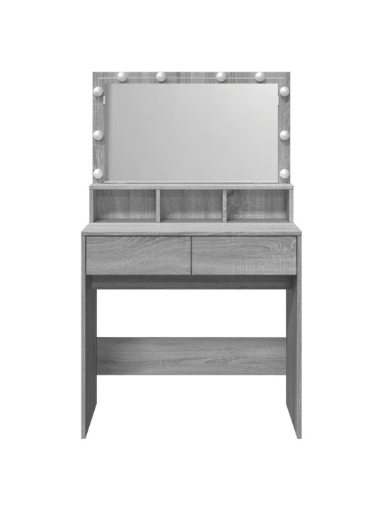 Toaletní stolek s led šedý sonoma 80 x 41 x 134,5 cm