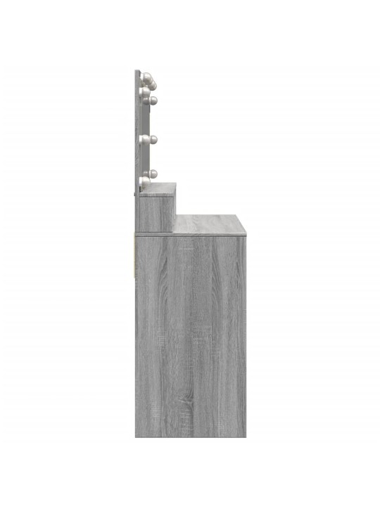 Toaletní stolek s led šedý sonoma 80 x 41 x 134,5 cm
