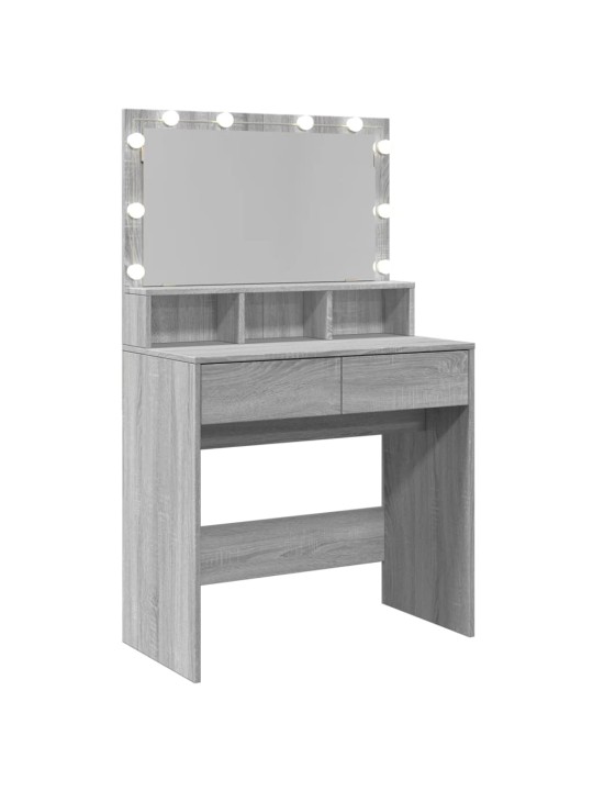 Toaletní stolek s led šedý sonoma 80 x 41 x 134,5 cm