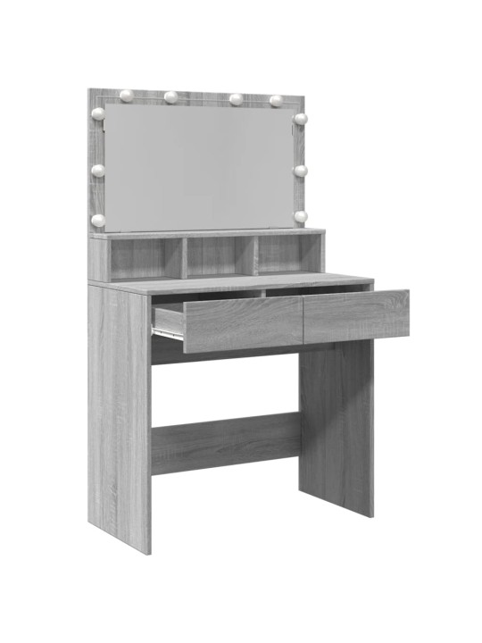 Toaletní stolek s led šedý sonoma 80 x 41 x 134,5 cm