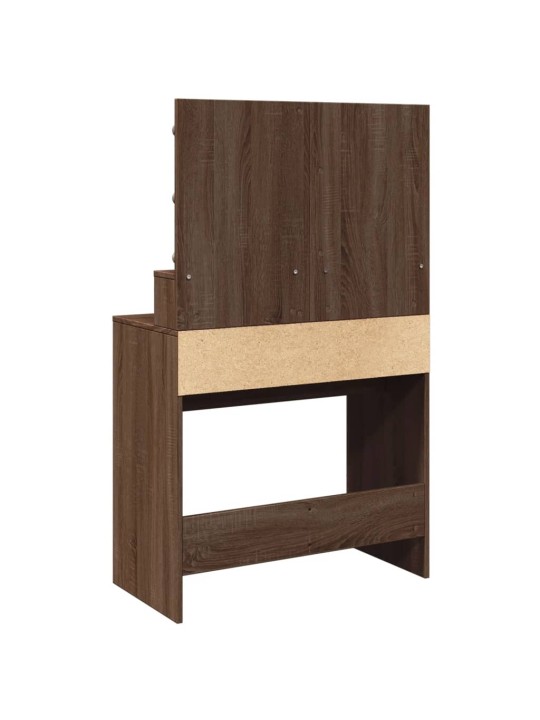 Toaletní stolek s led hnědý dub 80 x 41 x 134,5 cm