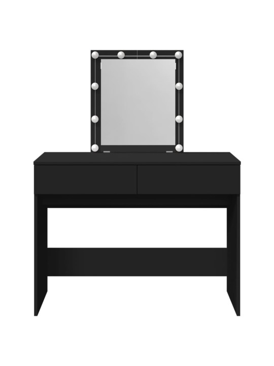 Toaletní stolek s LED černý 100 x 40 x 130 cm