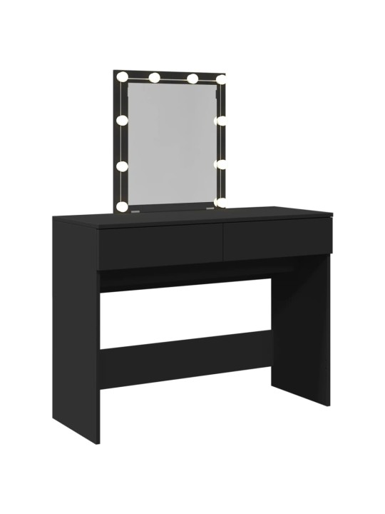 Toaletní stolek s LED černý 100 x 40 x 130 cm