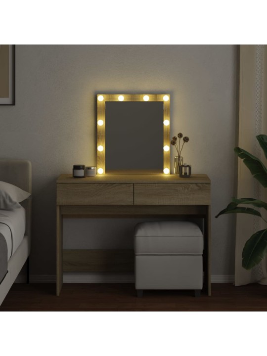 Toaletní stolek s LED dub sonoma 100 x 40 x 130 cm