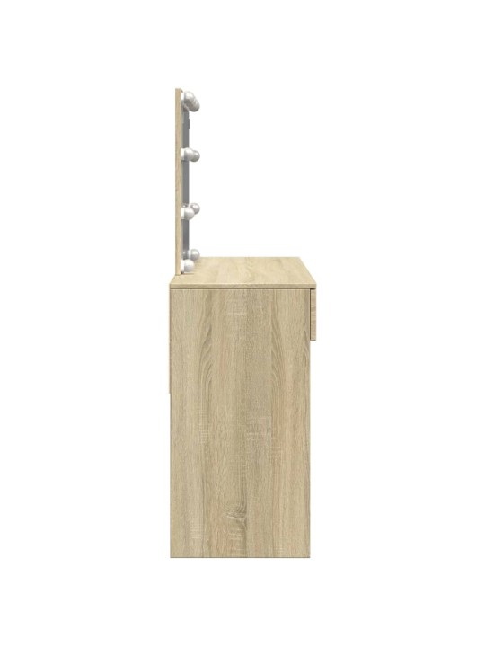 Toaletní stolek s LED dub sonoma 100 x 40 x 130 cm